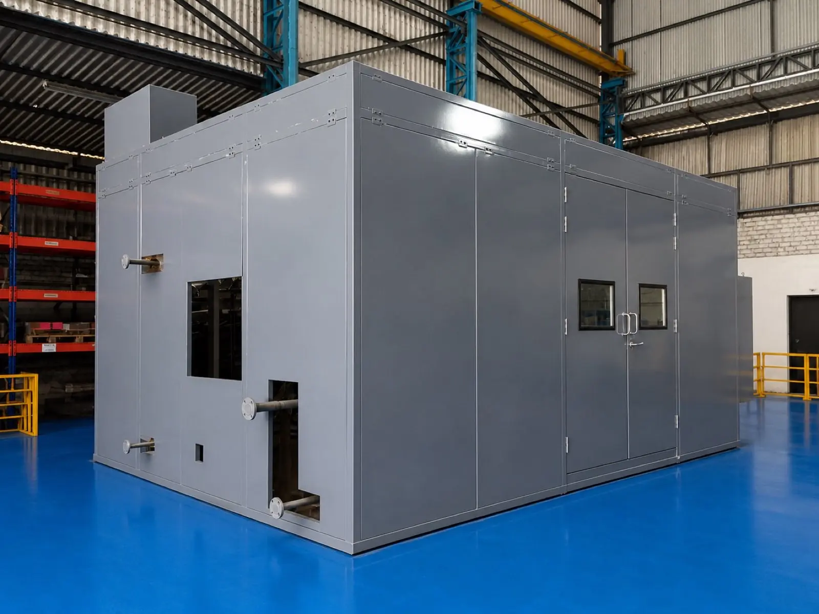 Acoustic enclosure for industrial compressor