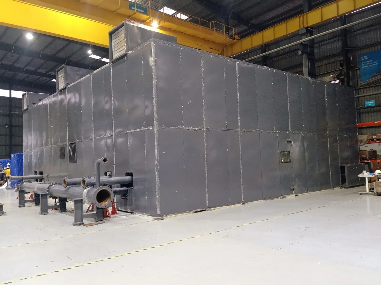 Large acoustic enclosure at refinery
