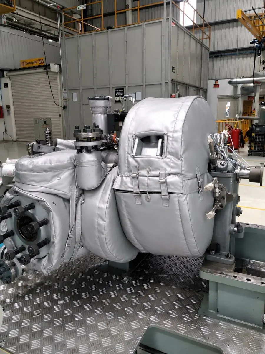 NoiseLAG jacket installation on industrial equipment