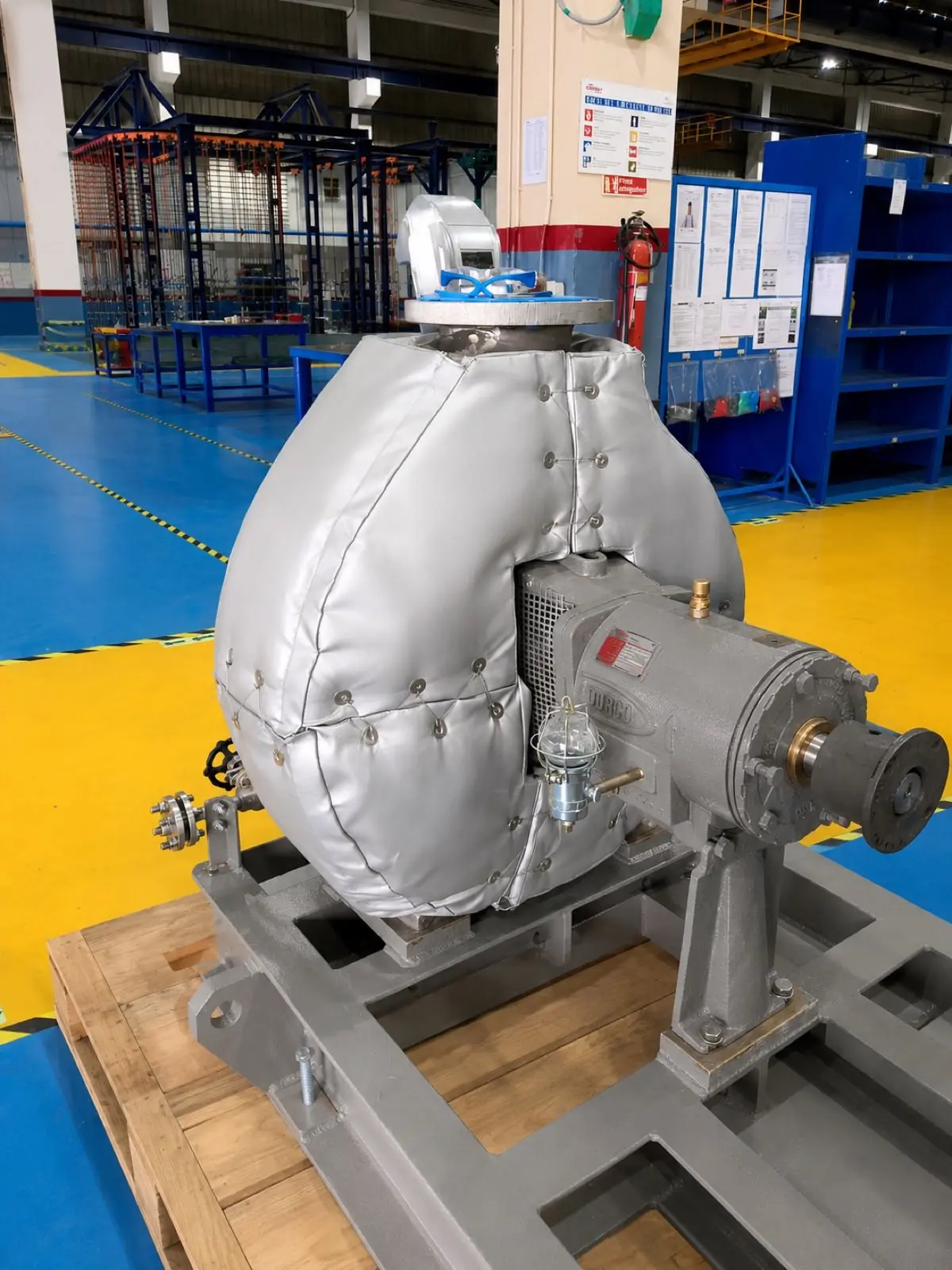 HeatLAG blanket on valve and pipe assembly
