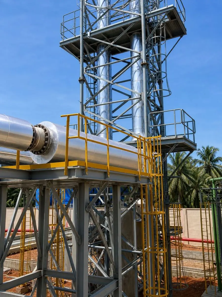Industrial silencer ready for dispatch