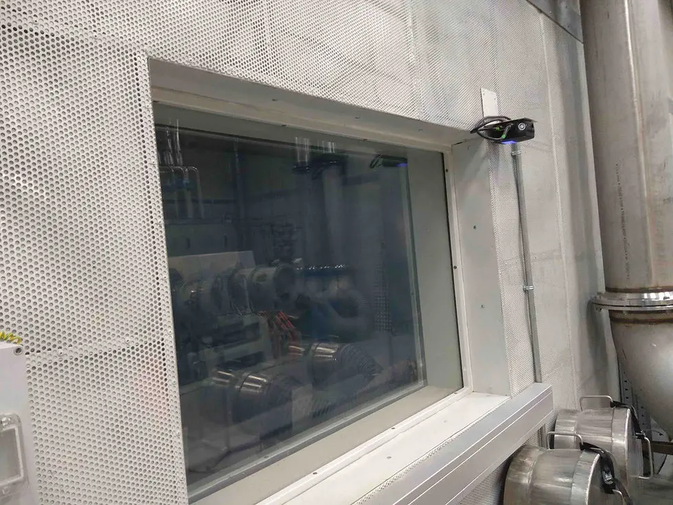 Completed test cell with observation window